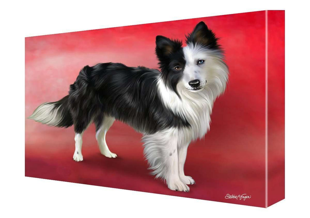 Border Collie Dog Painting Printed on Canvas Wall Art Signed