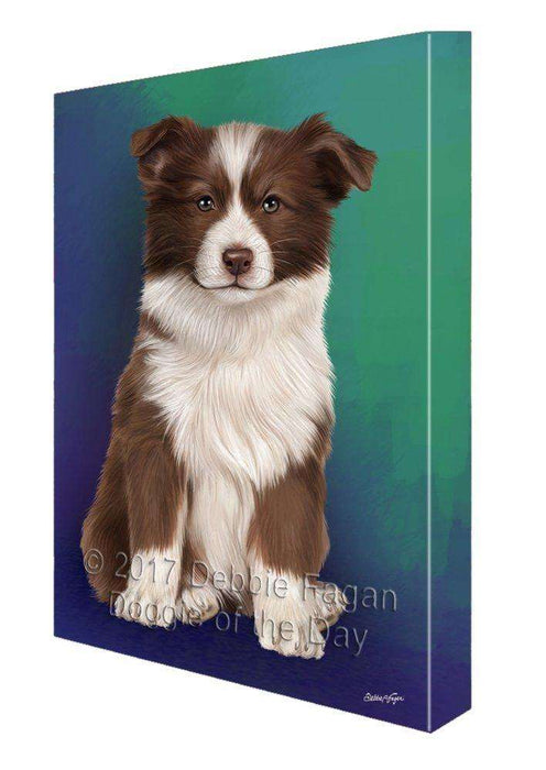 Border Collie Dog Painting Printed on Canvas Wall Art Signed