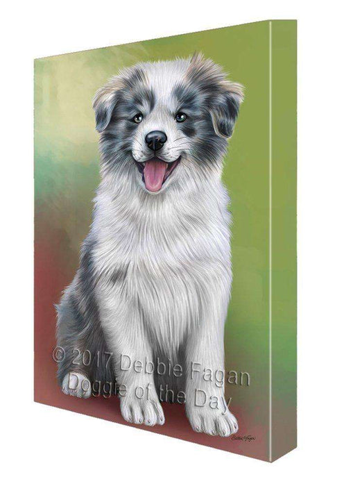 Border Collie Dog Painting Printed on Canvas Wall Art Signed