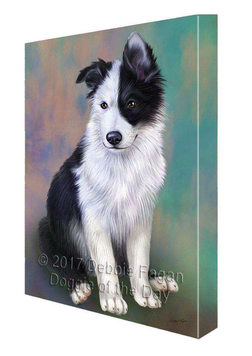 Border Collie Dog Painting Printed on Canvas Wall Art Signed