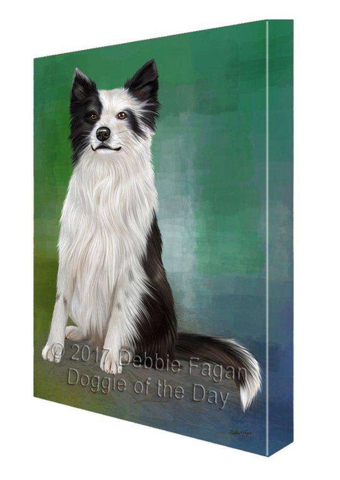 Border Collie Dog Painting Printed on Canvas Wall Art Signed