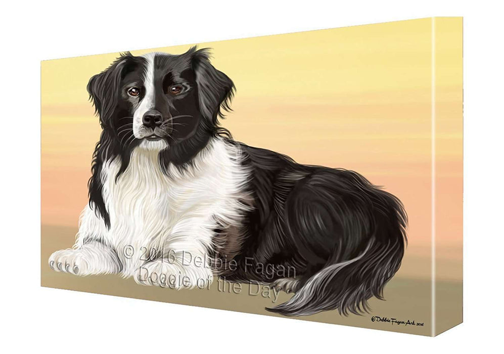 Border Collie Dog Painting Printed on Canvas Wall Art