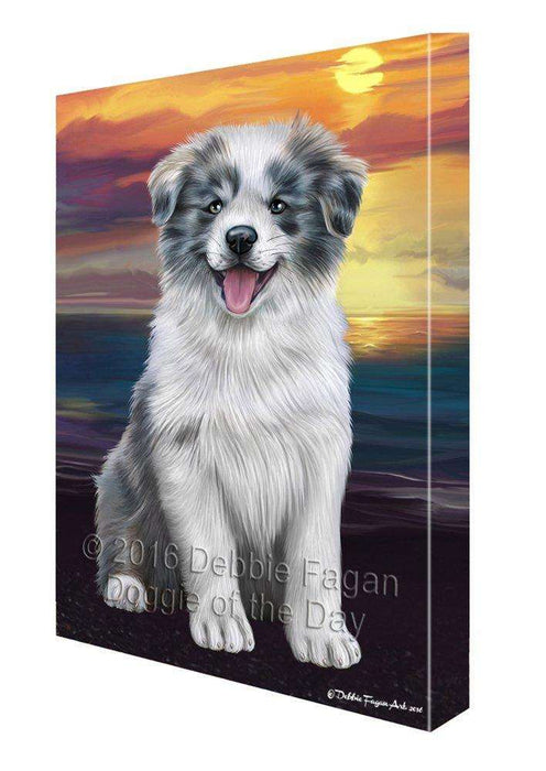 Border Collie Dog Painting Printed on Canvas Wall Art