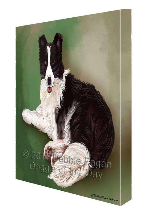 Border Collie Dog Painting Printed on Canvas Wall Art