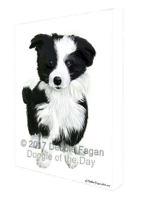 Border Collie Dog Painting Printed on Canvas Wall Art