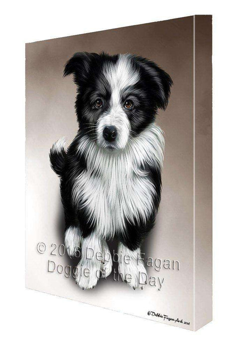 Border Collie Dog Painting Printed on Canvas Wall Art