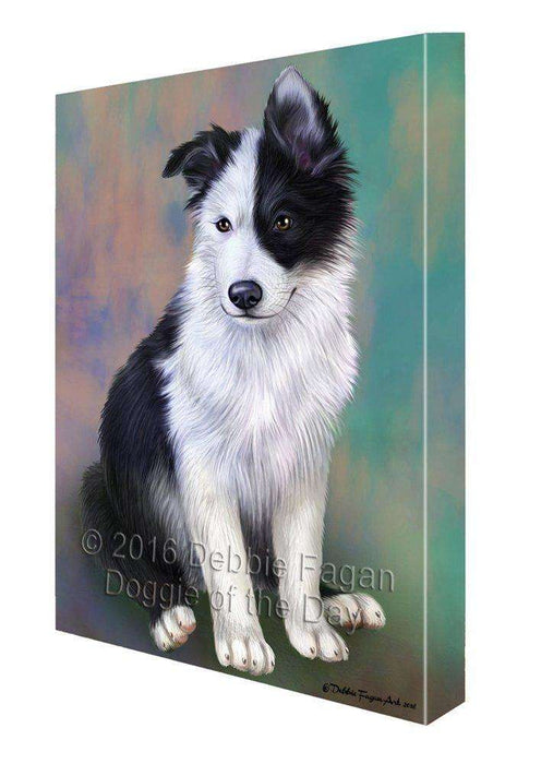 Border Collie Dog Painting Printed on Canvas Wall Art