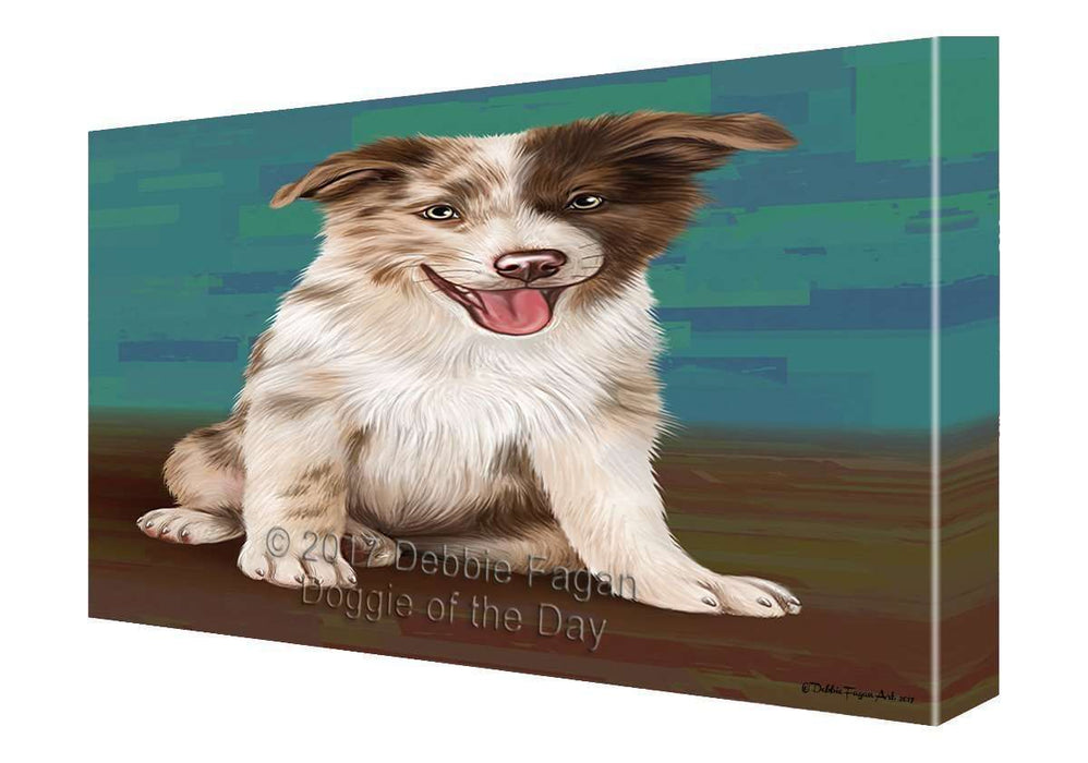 Border Collie Dog Painting Printed on Canvas Wall Art