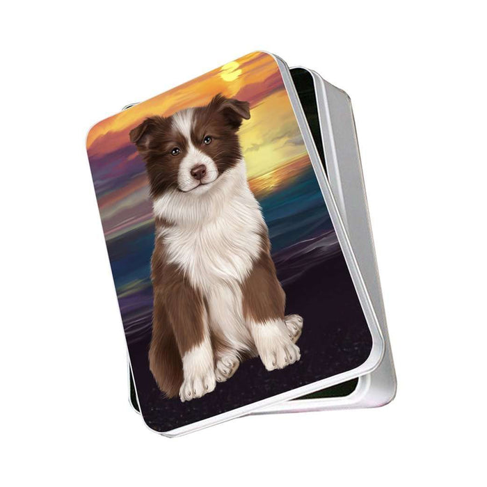 Border Collie Dog Photo Storage Tin
