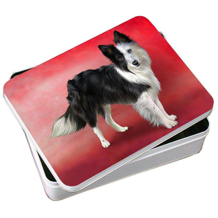 Border Collie Dog Photo Storage Tin