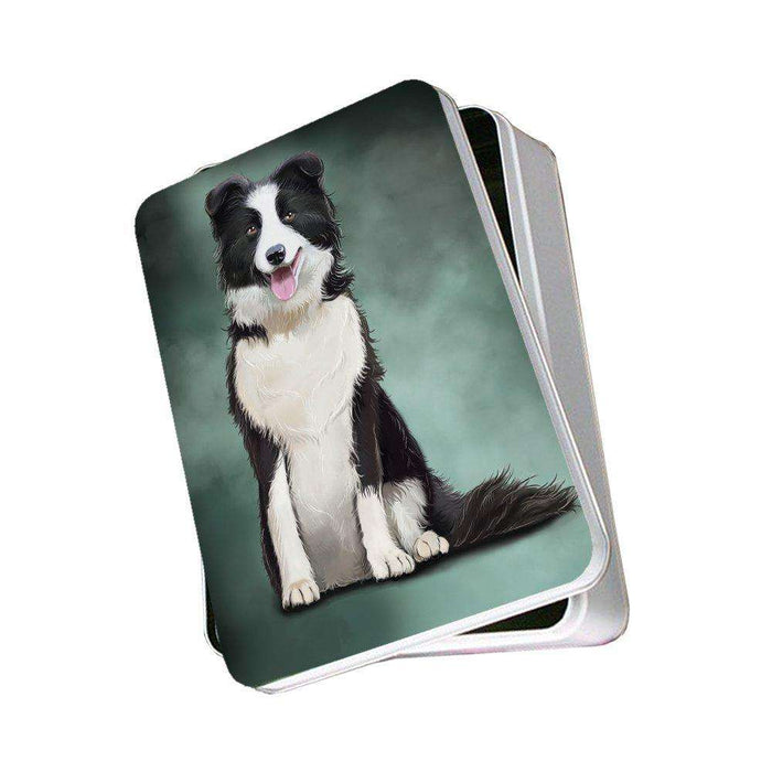 Border Collie Dog Photo Storage Tin