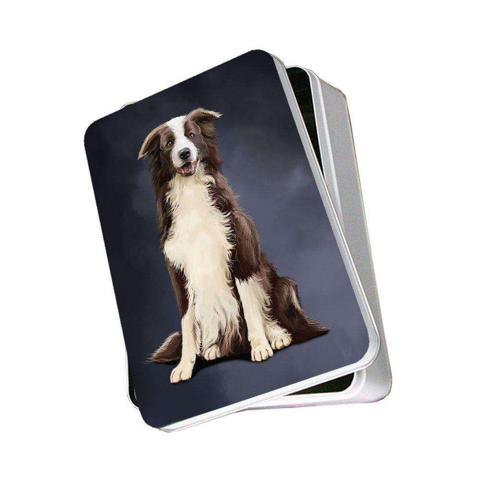 Border Collie Dog Photo Storage Tin