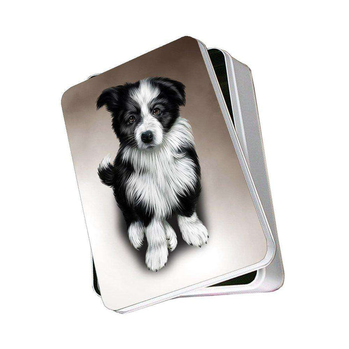 Border Collie Dog Photo Storage Tin