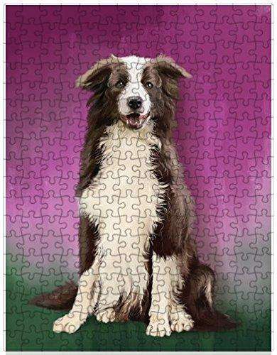 Border Collie Dog Puzzle with Photo Tin
