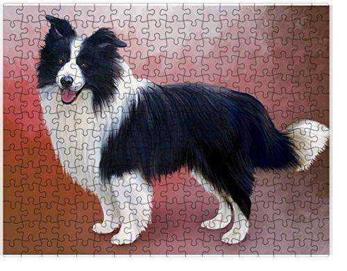 Border Collie Dog Puzzle with Photo Tin