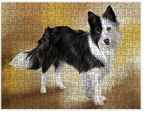 Border Collie Dog Puzzle with Photo Tin