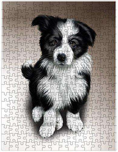 Border Collie Dog Puzzle with Photo Tin