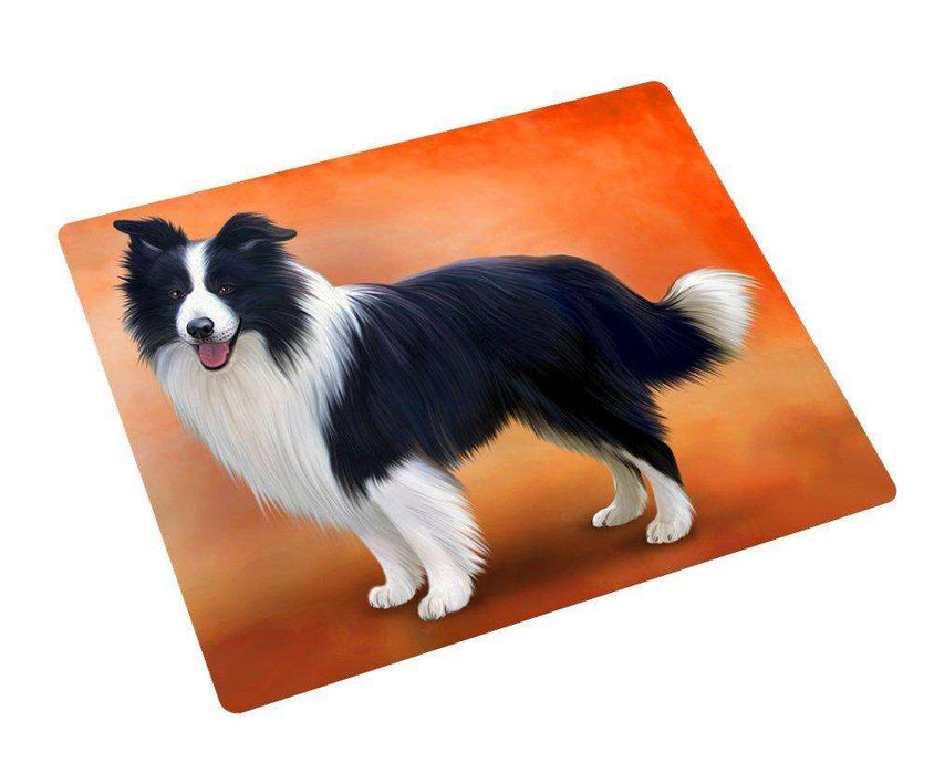 Border Collie Dog Tempered Cutting Board