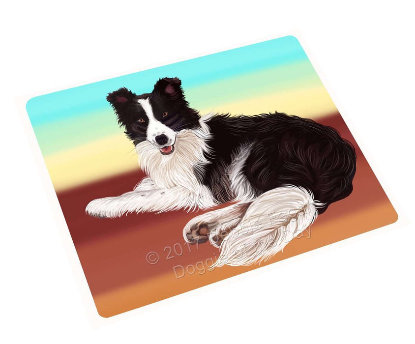 Border Collie Dog Tempered Cutting Board