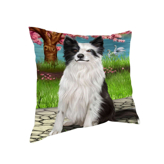 Border Collie Dog Throw Pillow