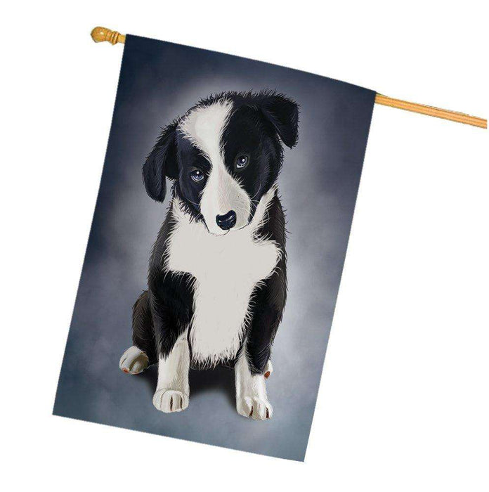 Border Collie Puppy Dog House Flag