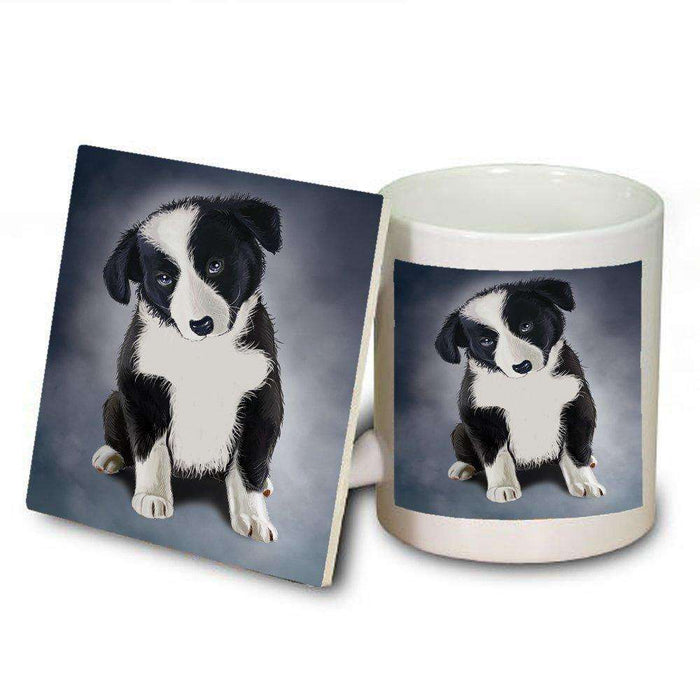 Border Collie Puppy Dog Mug and Coaster Set