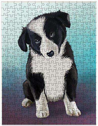 Border Collie Puppy Dog Puzzle with Photo Tin