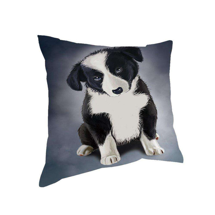 Border Collie Puppy Dog Throw Pillow