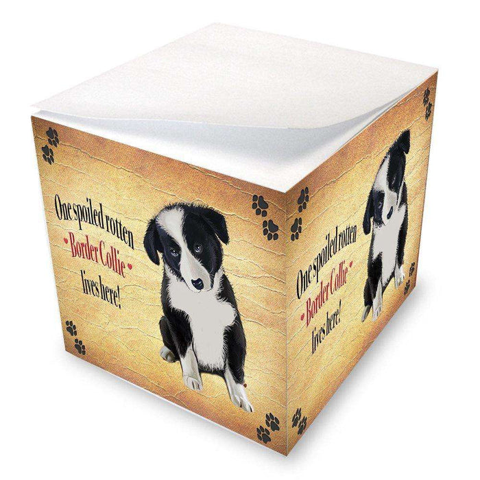 Border Collie Spoiled Rotten Dog Note Cube