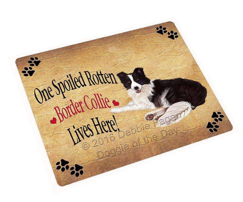 Border Collie Spoiled Rotten Dog Tempered Cutting Board (Small)