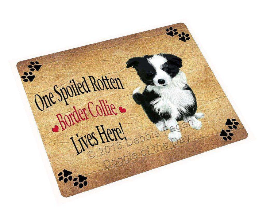 Border Collie Spoiled Rotten Dog Tempered Cutting Board (Small)