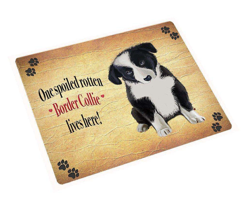 Border Collie Spoiled Rotten Dog Tempered Cutting Board