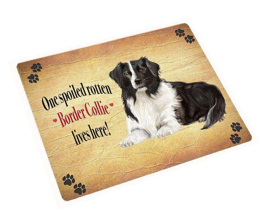 Border Collie Spoiled Rotten Dog Tempered Cutting Board