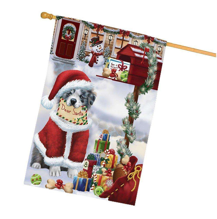 Border Collies Dear Santa Letter Christmas Holiday Mailbox Dog House Flag