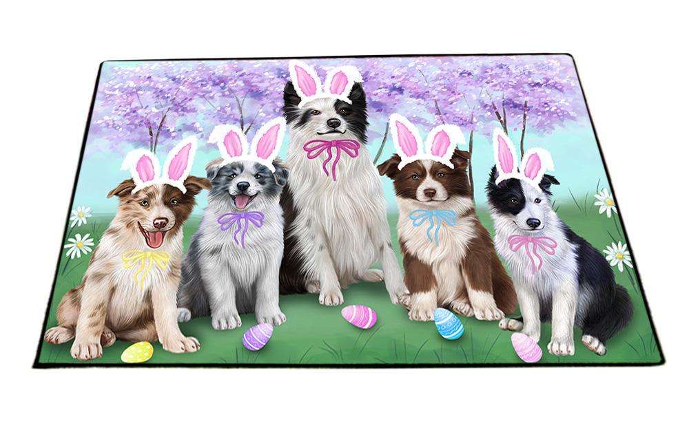 Border Collies Dog Easter Holiday Floormat FLMS49488