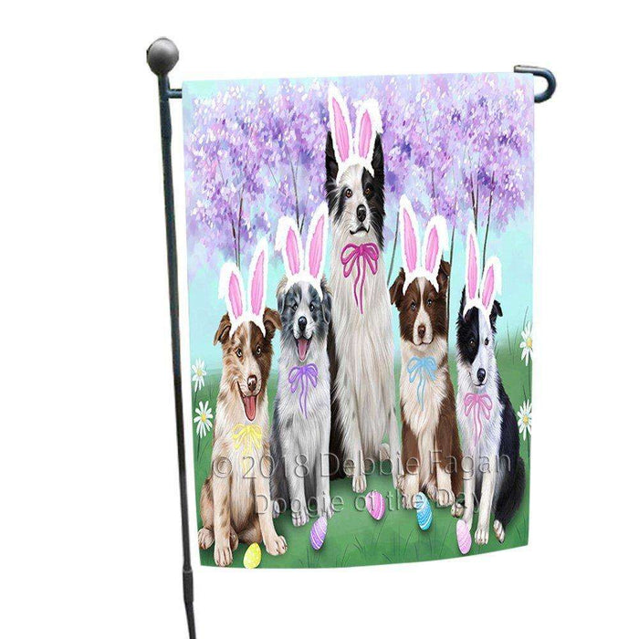 Border Collies Dog Easter Holiday Garden Flag GFLG48964