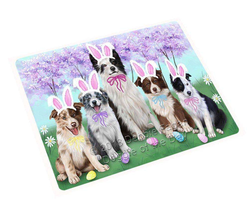 Border Collies Dog Easter Holiday Tempered Cutting Board C51033