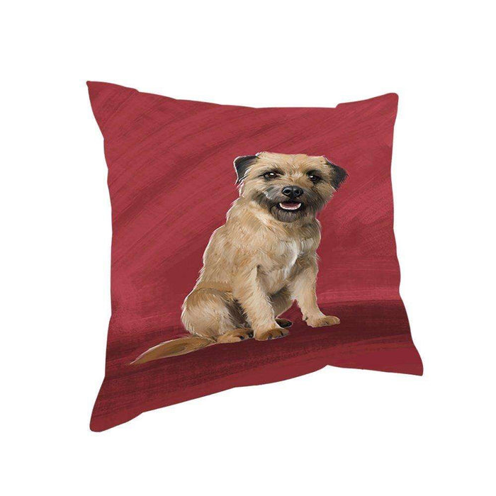 Border Terrier Dog Throw Pillow D461