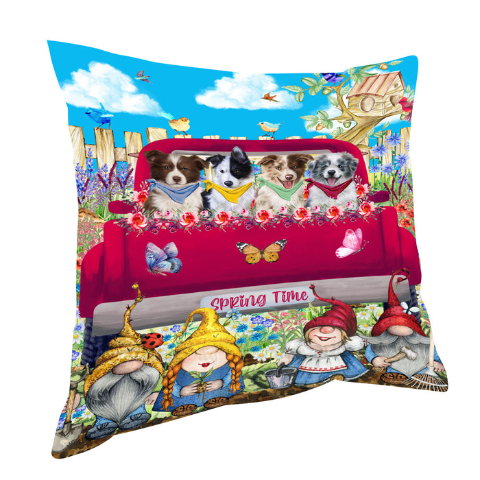 Border Collie Pillow: Cushion for Sofa Couch Bed Throw Pillows, Personalized, Explore a Variety of Designs, Custom, Pet and Dog Lovers Gift