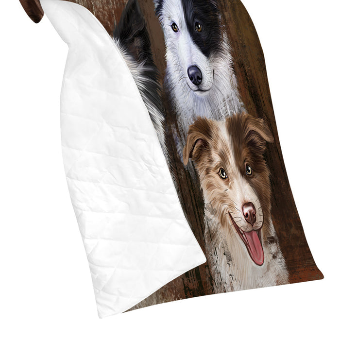 Rustic Border Collie Dogs Quilt