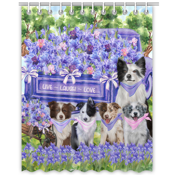 Border Collie Shower Curtain, Custom Bathtub Curtains with Hooks for Bathroom, Explore a Variety of Designs, Personalized, Gift for Pet and Dog Lovers