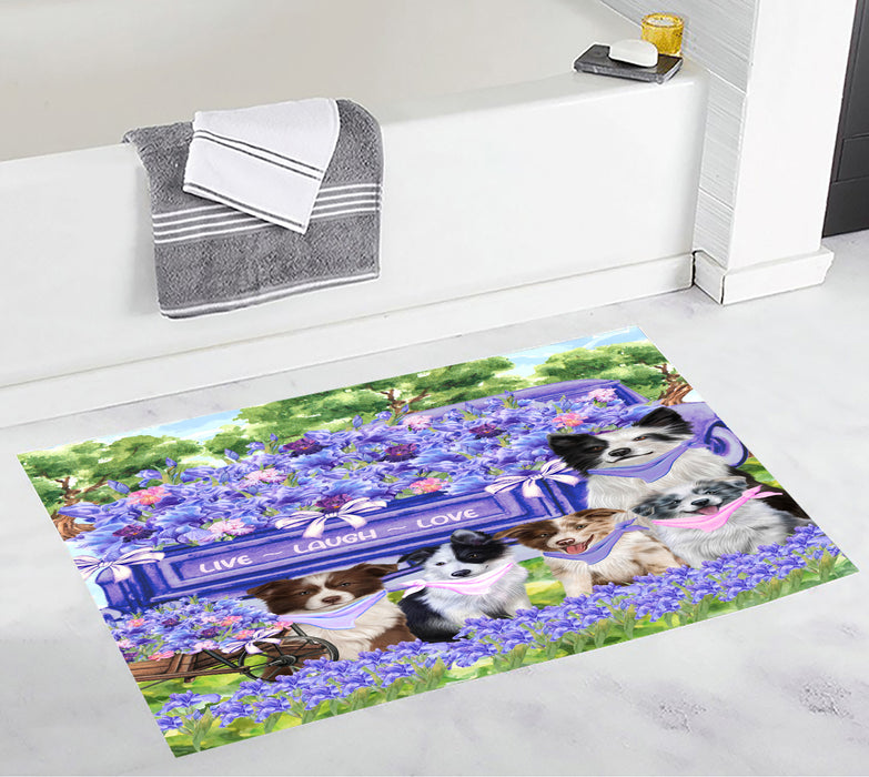 Border Collie Bath Mat, Anti-Slip Bathroom Rug Mats, Explore a Variety of Designs, Custom, Personalized, Dog Gift for Pet Lovers