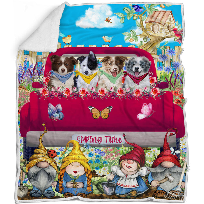 Border Collie Bed Blanket, Explore a Variety of Designs, Personalized, Throw Sherpa, Fleece and Woven, Custom, Soft and Cozy, Dog Gift for Pet Lovers