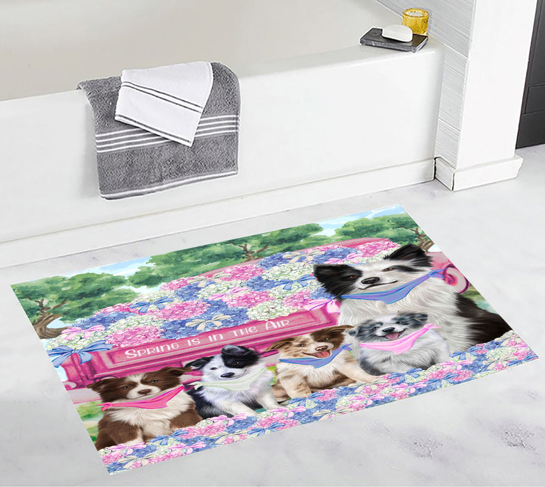 Border Collie Bath Mat: Explore a Variety of Designs, Personalized, Anti-Slip Bathroom Halloween Rug Mats, Custom, Pet Gift for Dog Lovers