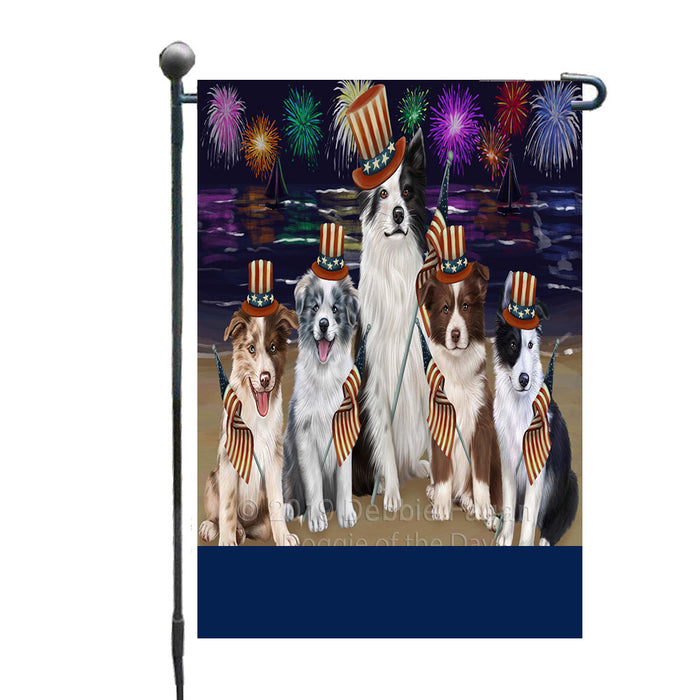 Personalized 4th of July Firework Border Collie Dogs Custom Garden Flags GFLG-DOTD-A57808