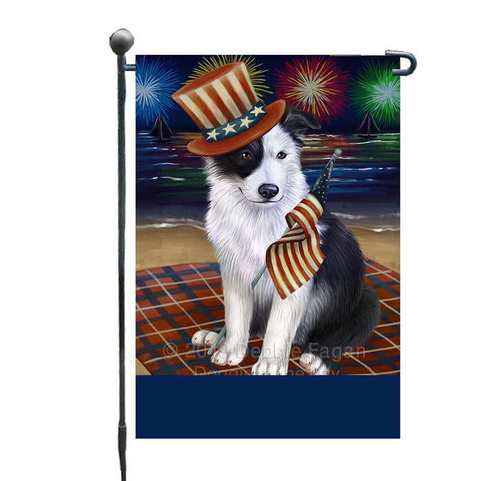 Personalized 4th of July Firework Border Collie Dog Custom Garden Flags GFLG-DOTD-A57809