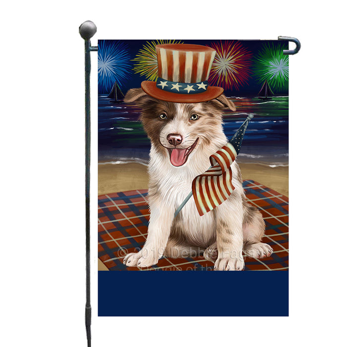 Personalized 4th of July Firework Border Collie Dog Custom Garden Flags GFLG-DOTD-A57810
