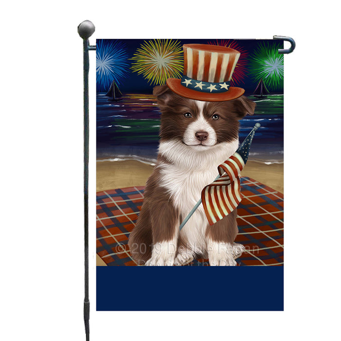 Personalized 4th of July Firework Border Collie Dog Custom Garden Flags GFLG-DOTD-A57811