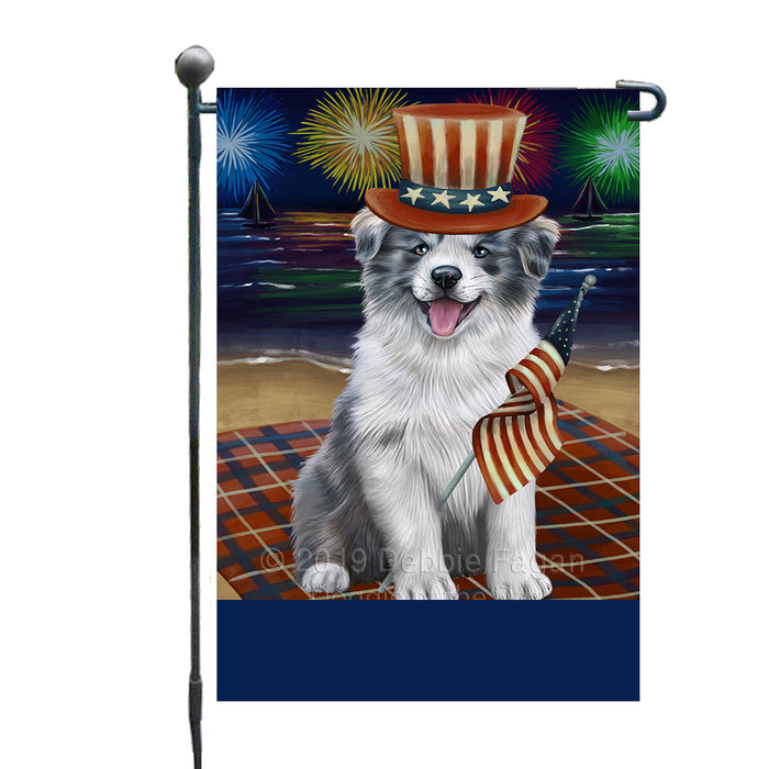 Personalized 4th of July Firework Border Collie Dog Custom Garden Flags GFLG-DOTD-A57812