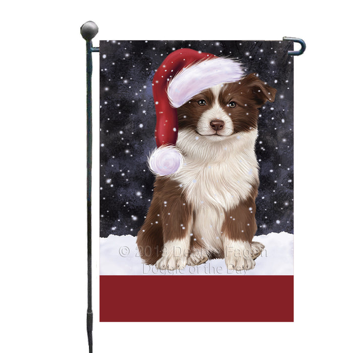 Personalized Let It Snow Happy Holidays Border Collie Dog Custom Garden Flags GFLG-DOTD-A62273